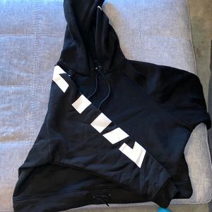 Zyia Black Logo Cropped Hoodie